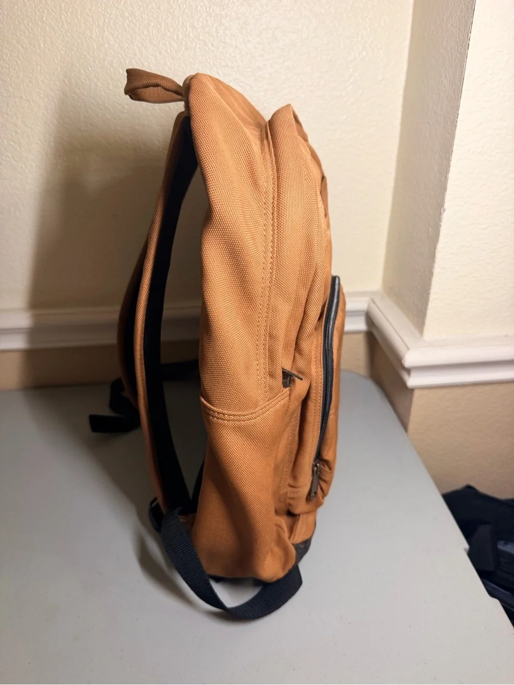 Carhartt Tan Canvas Backpack with Black Trim